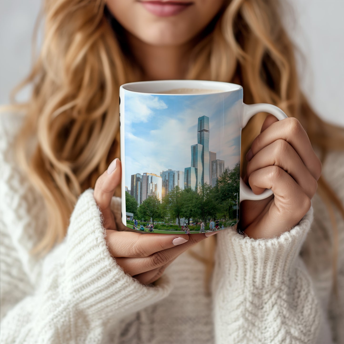 Chicago Coffee Mug, Coffee Gift for Her or Him, Coffee Cup Custom, Kitchen Decor, Small Office Gift, Gifts for Mom, Dad, Coworker, Employees