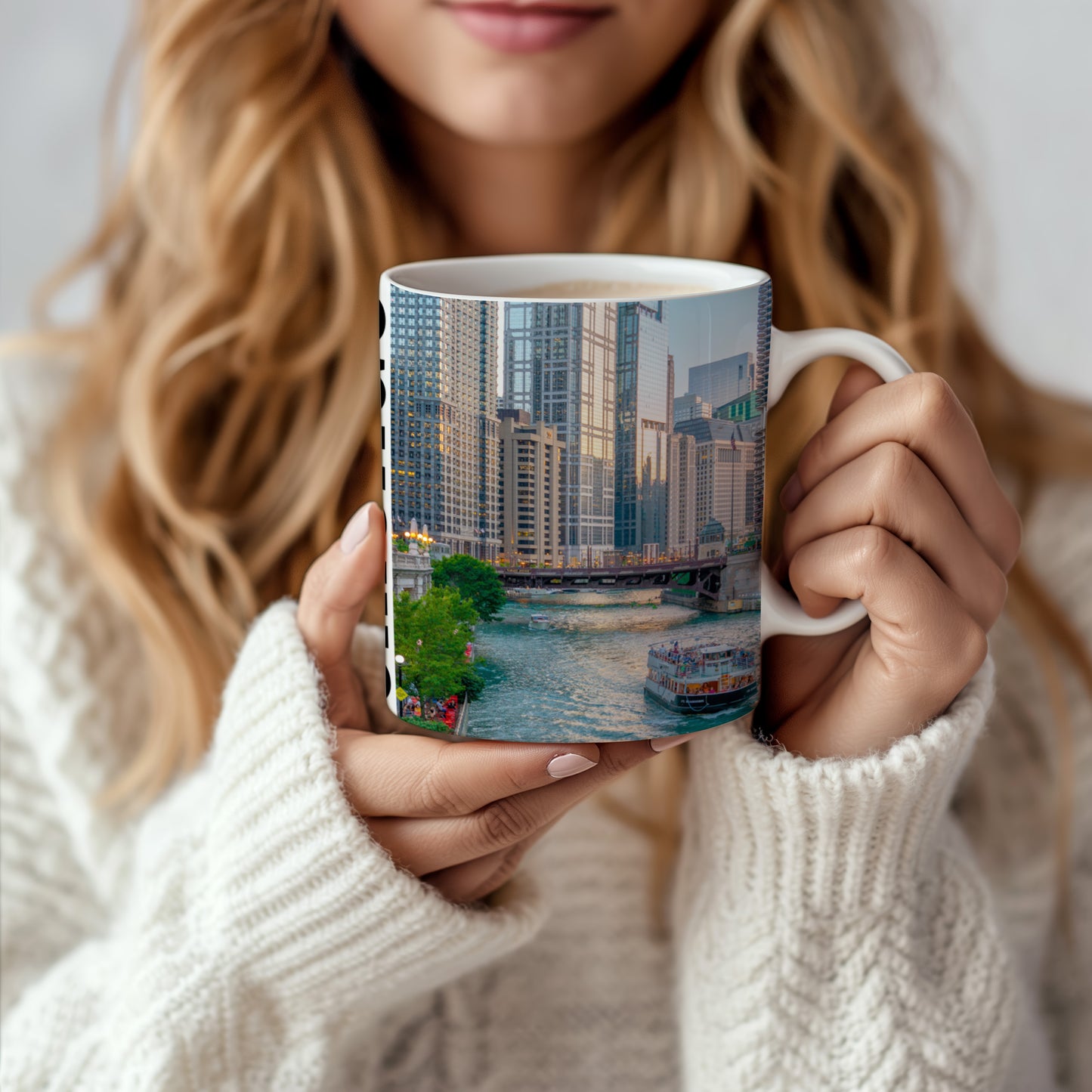 Chicago Coffee Mug, Coffee Gift for Her or Him, Coffee Cup Custom, Kitchen Decor, Small Office Gift, Gifts for Mom, Dad, Coworker, Employees