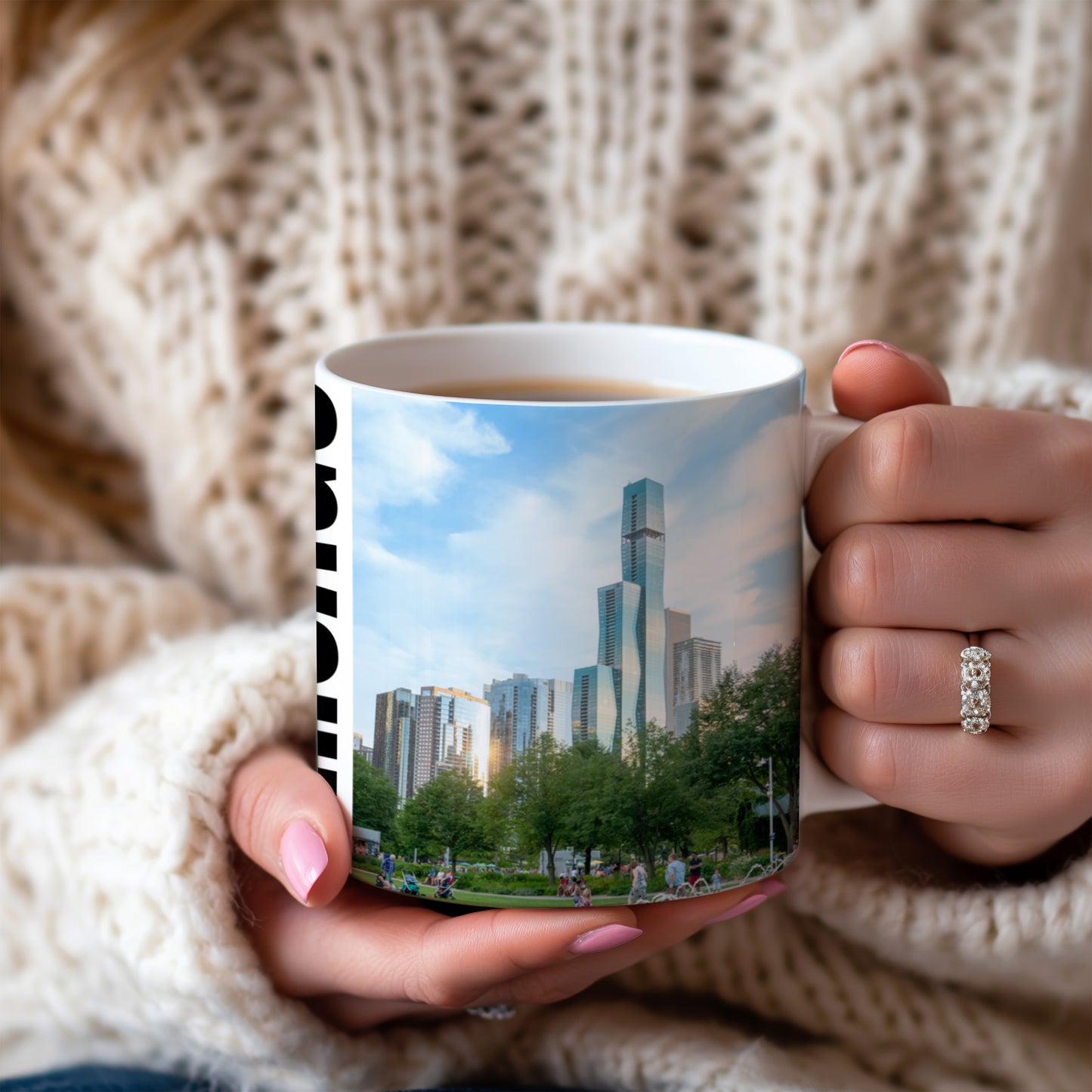 Chicago Coffee Mug, Coffee Gift for Her or Him, Coffee Cup Custom, Kitchen Decor, Small Office Gift, Gifts for Mom, Dad, Coworker, Employees