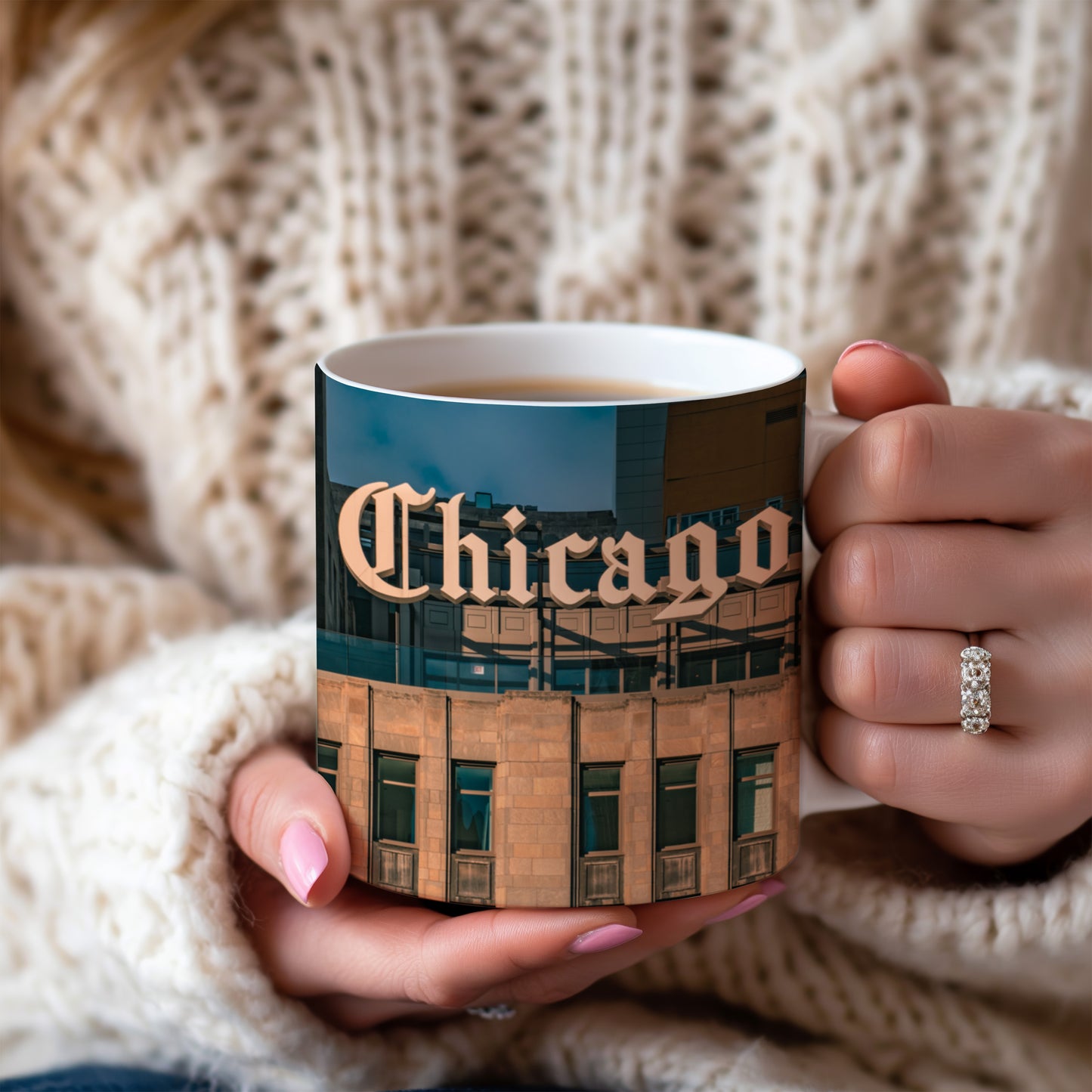 Chicago Coffee Mug, Coffee Gift for Her or Him, Coffee Cup Custom, Kitchen Decor, Small Office Gift, Gifts for Mom, Dad, Coworker, Employees