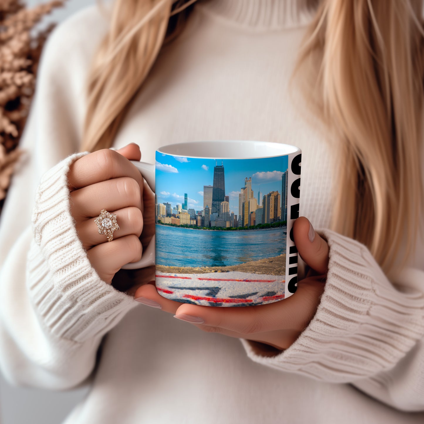 Chicago Coffee Mug, Coffee Gift for Her or Him, Coffee Cup Custom, Kitchen Decor, Small Office Gift, Gifts for Mom, Dad, Coworker, Employees