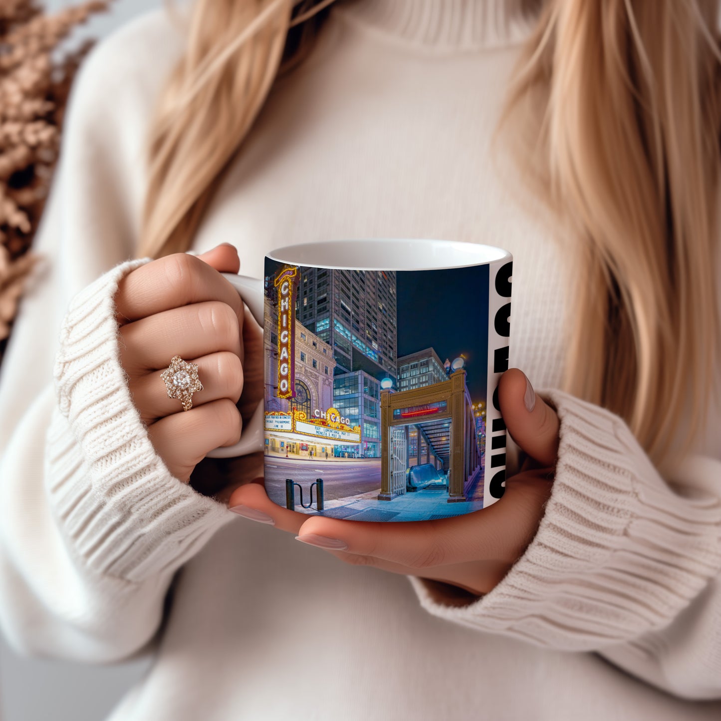 Chicago Coffee Mug, Coffee Gift for Her or Him, Coffee Cup Custom, Kitchen Decor, Small Office Gift, Gifts for Mom, Dad, Coworker, Employees