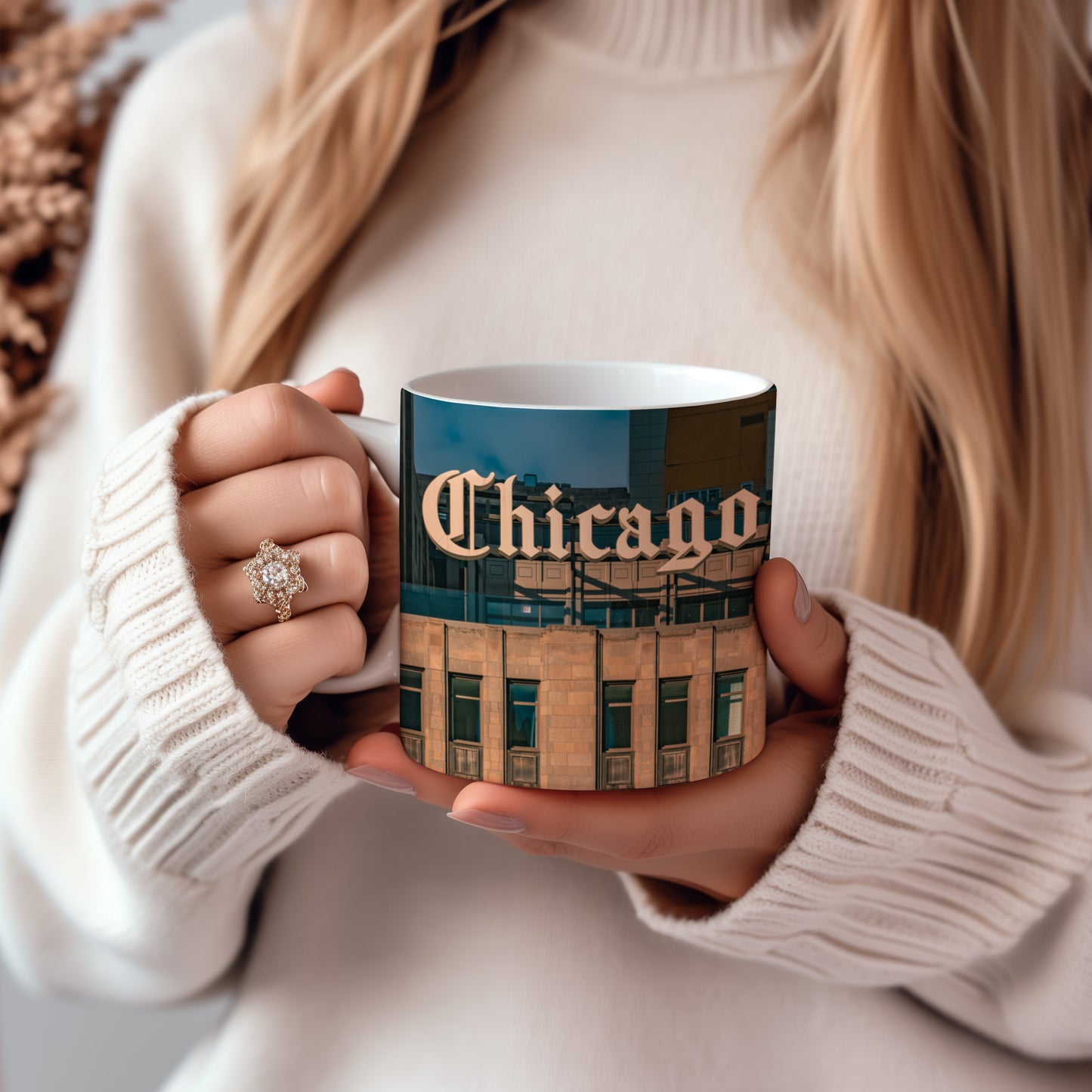 Chicago Coffee Mug, Coffee Gift for Her or Him, Coffee Cup Custom, Kitchen Decor, Small Office Gift, Gifts for Mom, Dad, Coworker, Employees